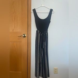 AS U WISH black and stripped mid jumpsuit